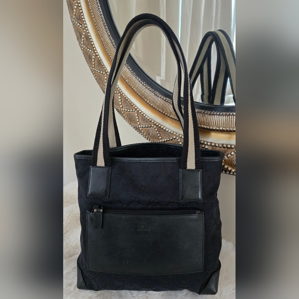 Gucci Black Canvas Shoulder Bag